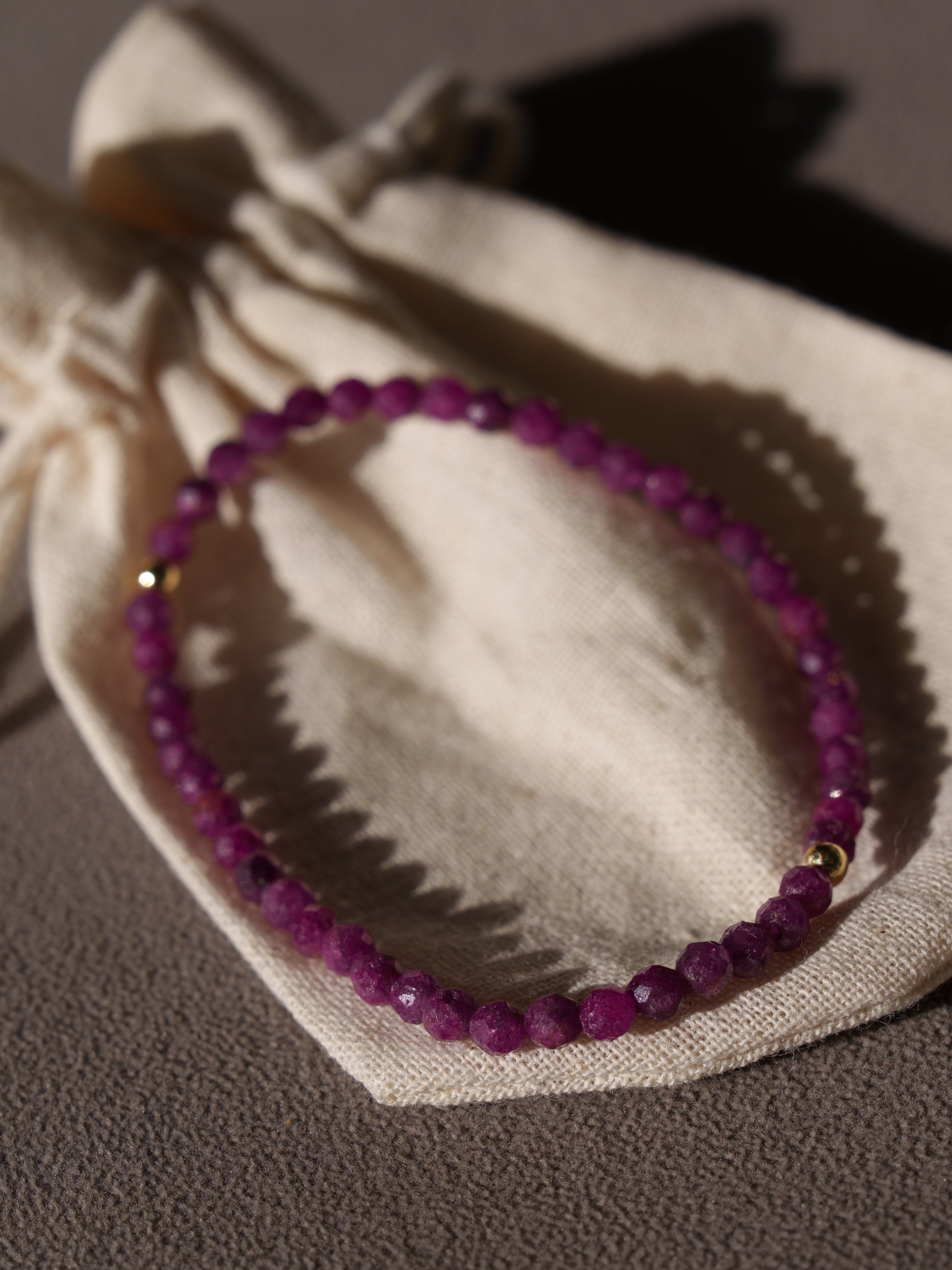 Ruby Microfaceted Bracelet