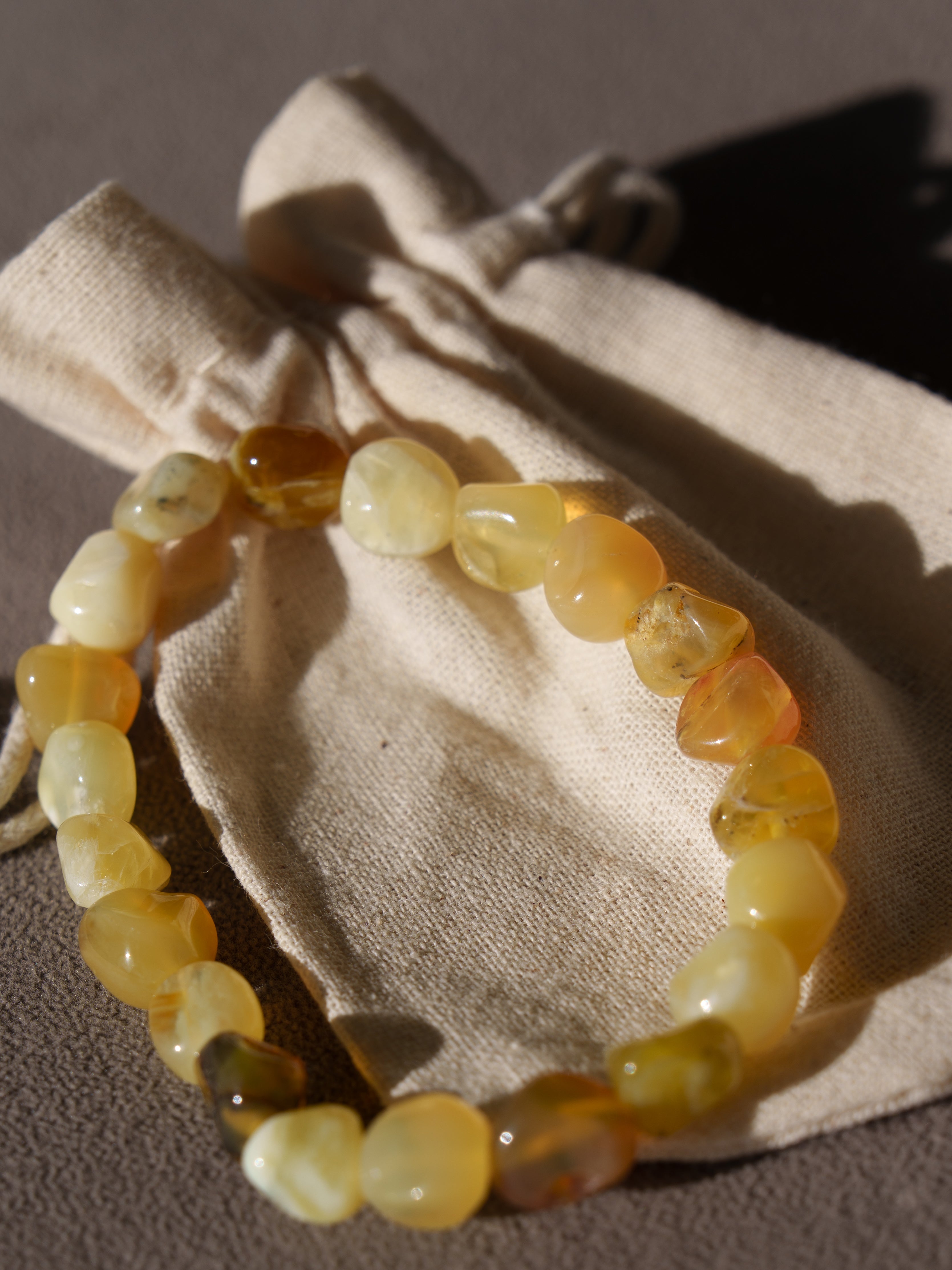 Yellow Opal Pebble Bracelet