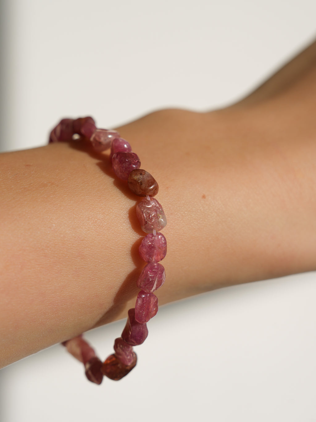 Pink Tourmaline Pebble Bracelet