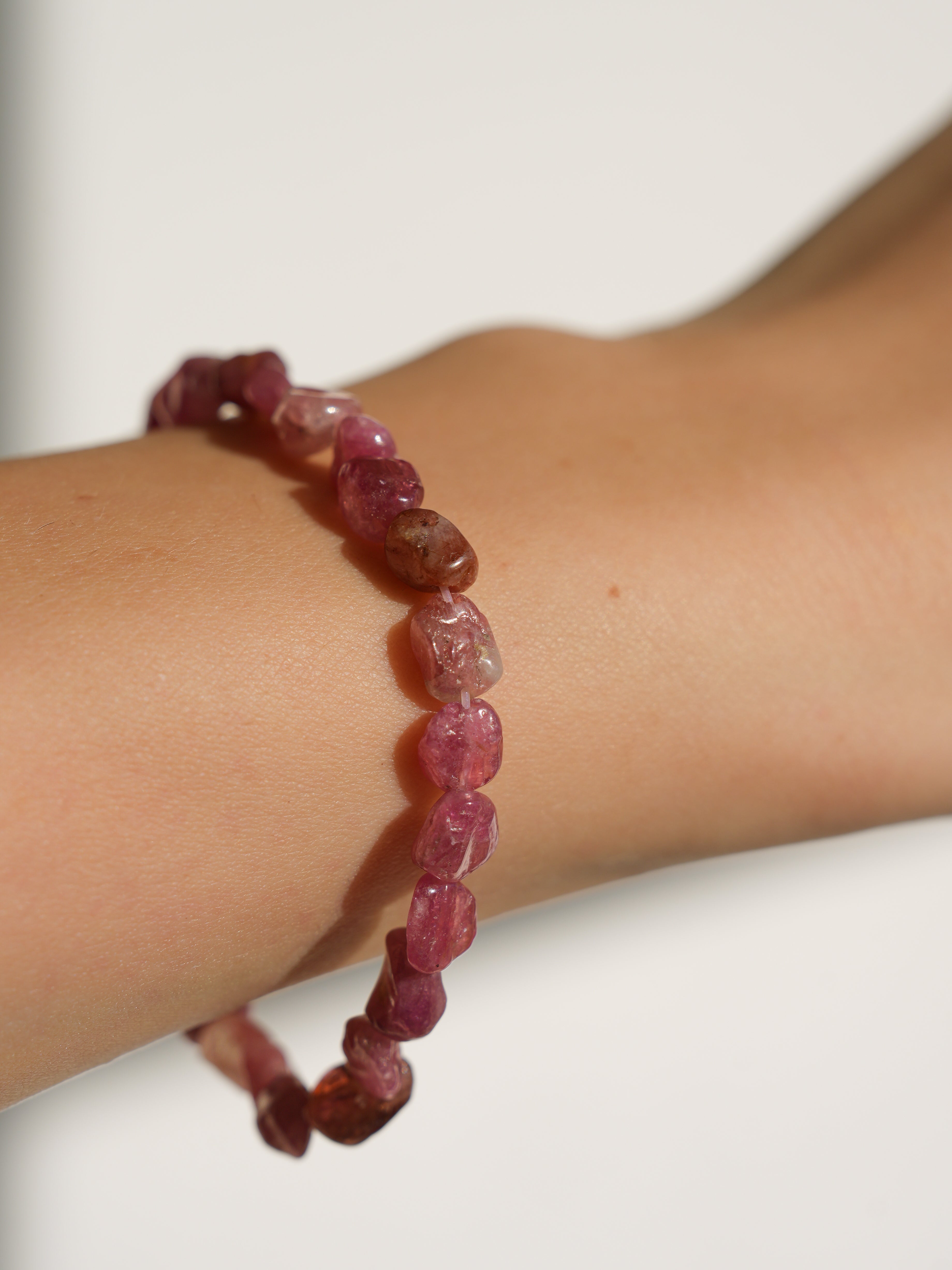 Pink Tourmaline Pebble Bracelet