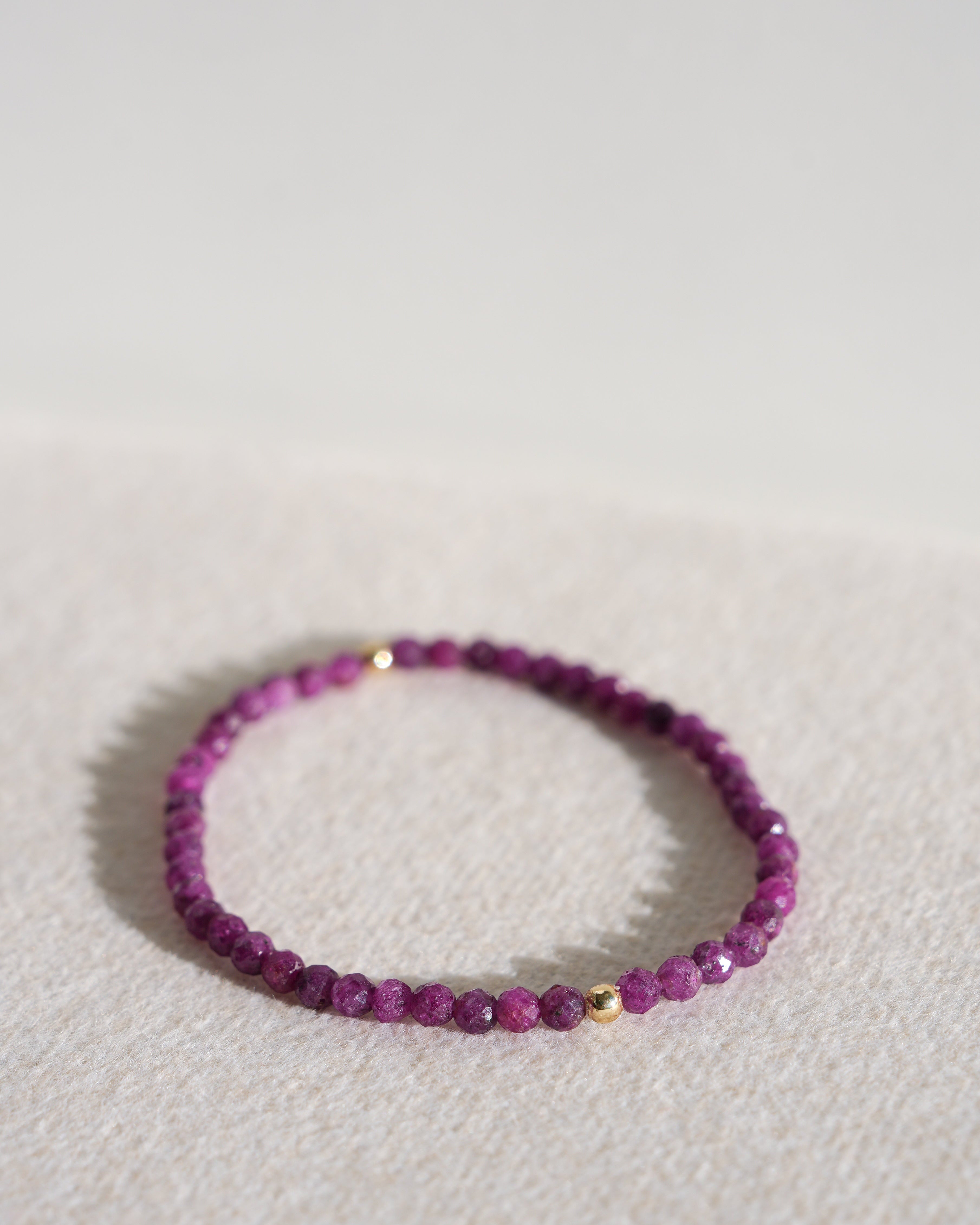 Ruby Microfaceted Bracelet