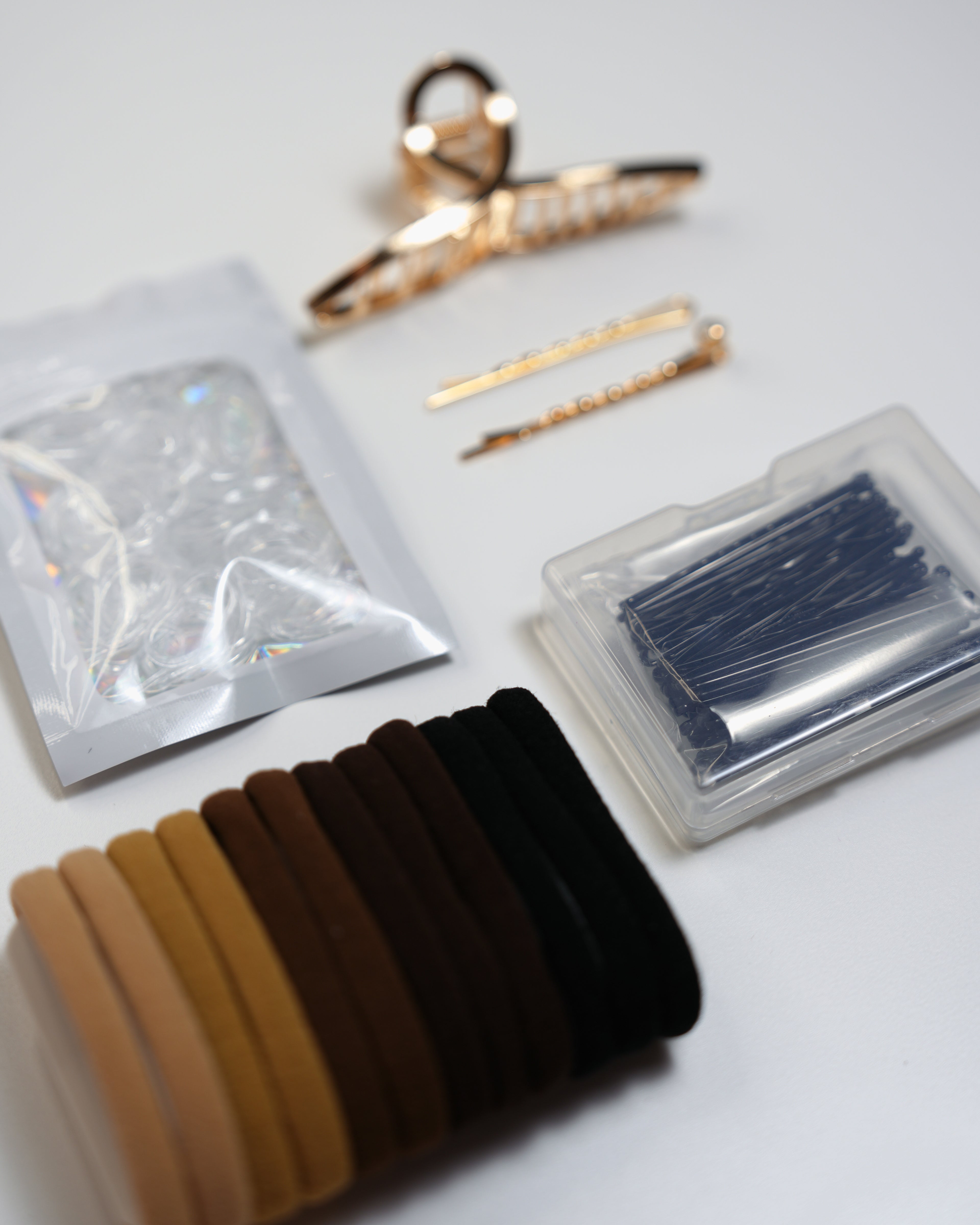 Pink Hair Accessories Set – Clips, Scrunchies & Essentials